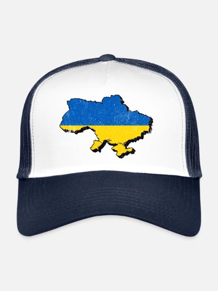 Ukraine - Casquette trucker  - blanc/marine - Devant