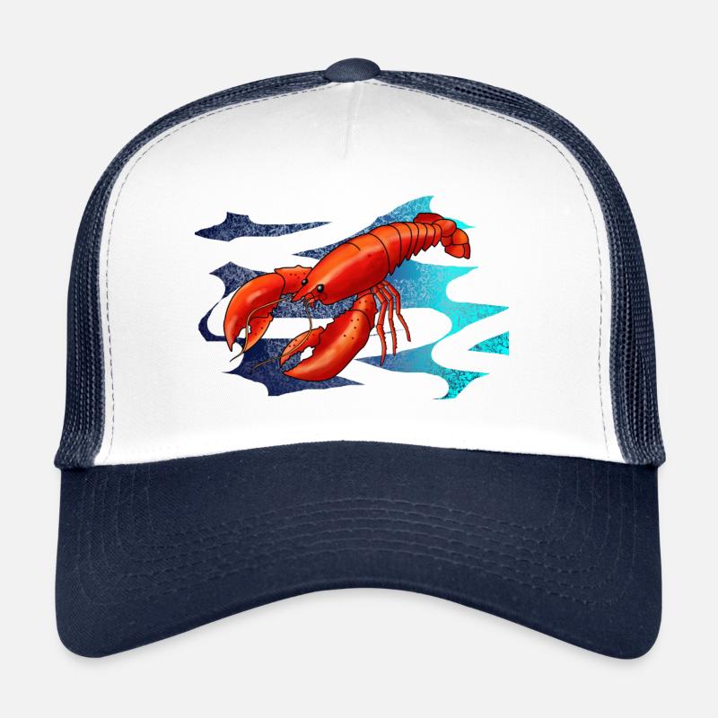 Lobster, Hummer, Meer - Trucker Cap - Weiß/Navy
