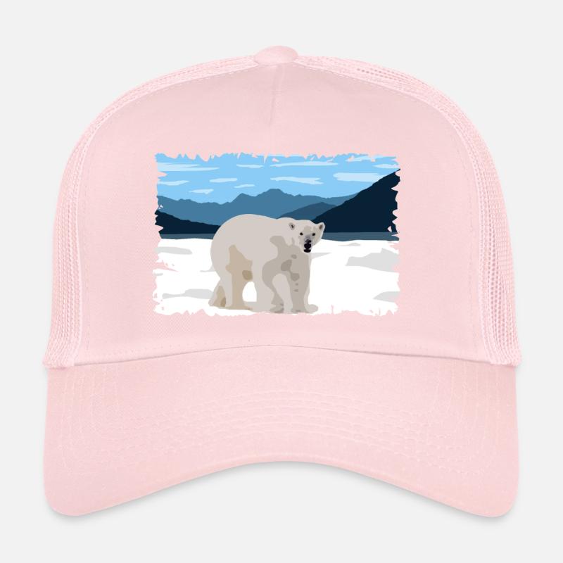 Eisbär auf der Eisschollen-Naturlandschaft Trucker Cap