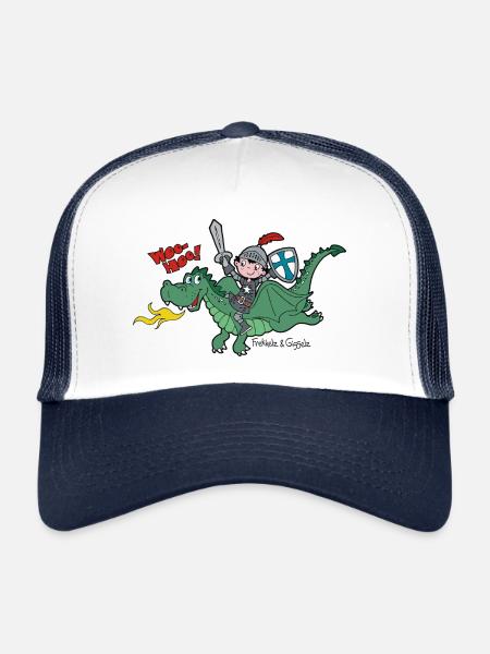 Petit Chevalier et son ami, le dragon - Casquette trucker  - blanc/marine - Devant