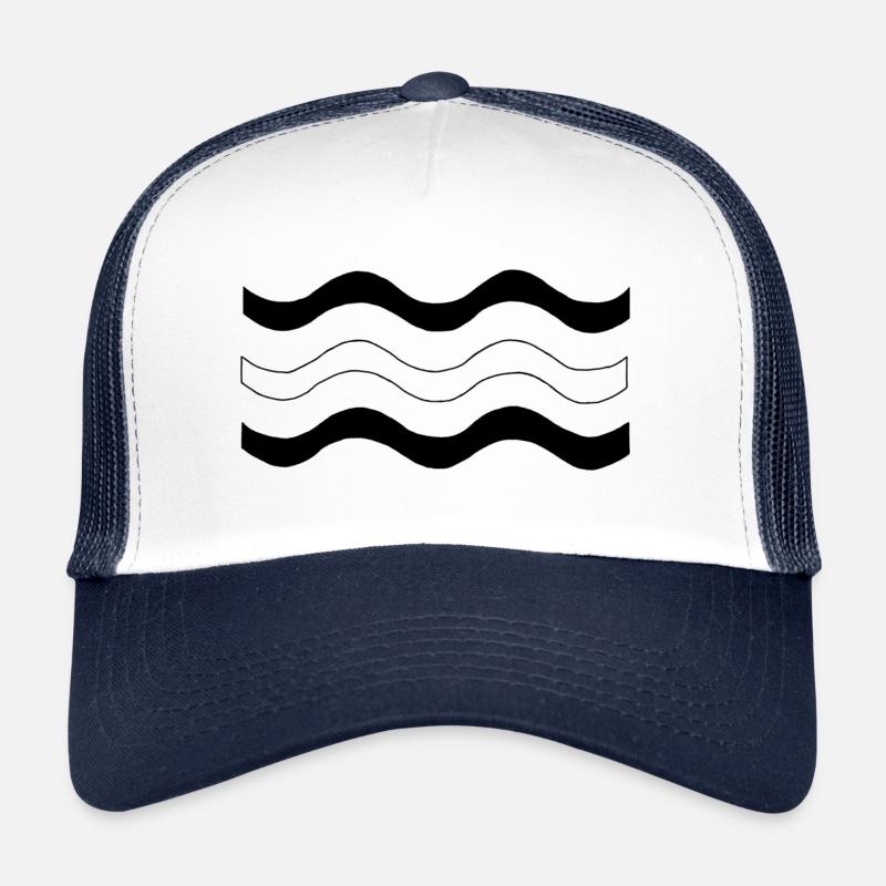 Vagues minimalistes modernes - Casquette trucker - blanc/marine