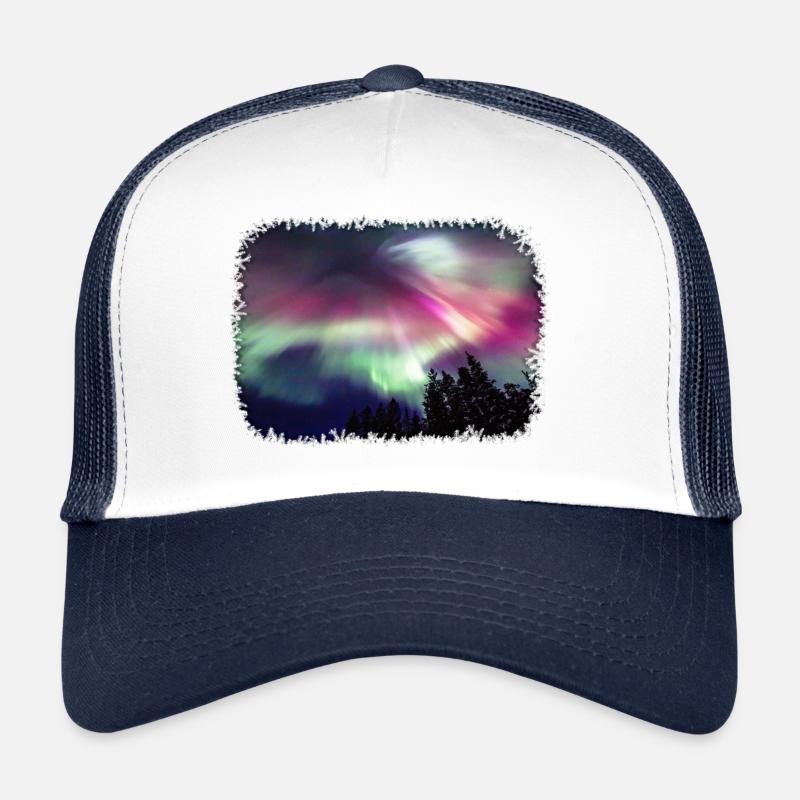 Aurora Borealis in Finnish Lapland - Trucker Cap - white/navy