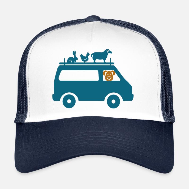 Van animaux - Casquette trucker  - blanc/marine