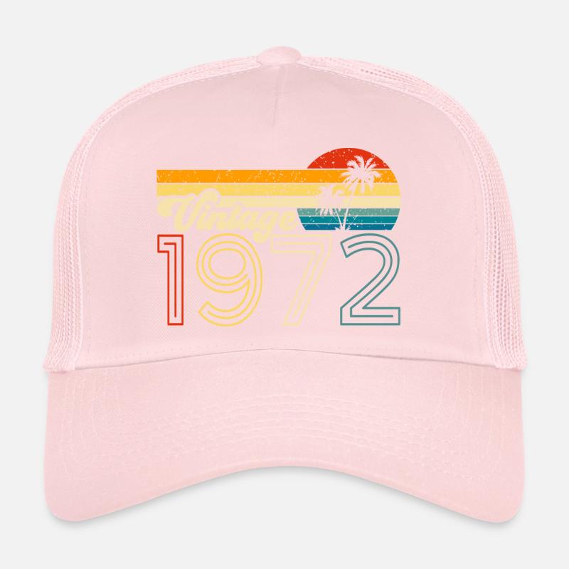 Vintage 70s design with retro palm trees Trucker Cap