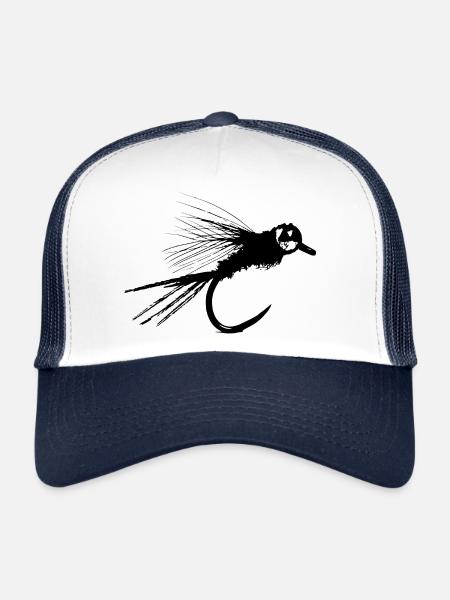 Fly Fishing Angler Gift Nymph Bait Fishing - Trucker Cap - white/navy - Front