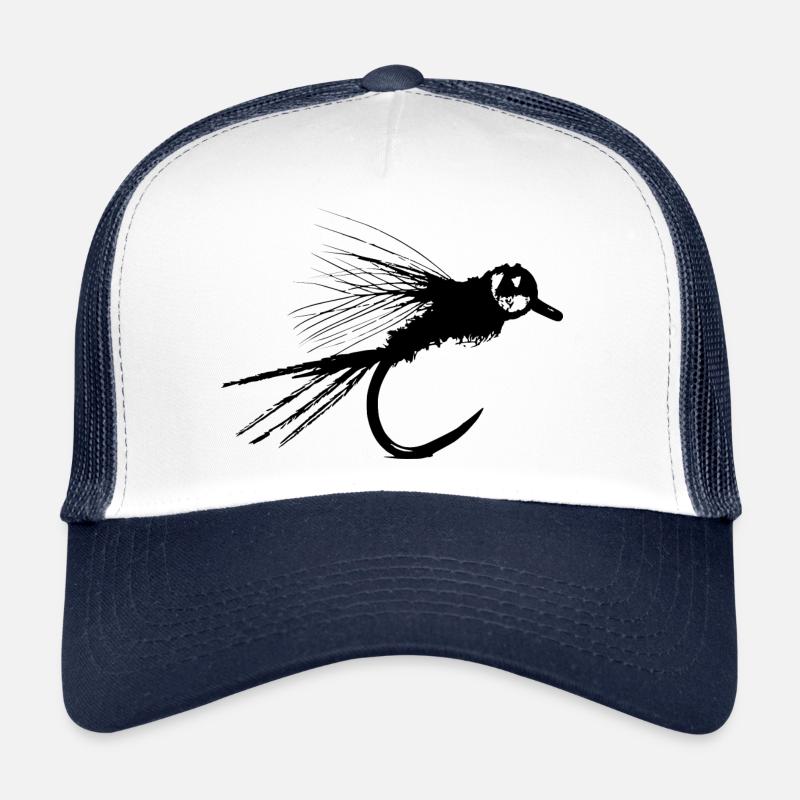 Pêche à la mouche Pêcheur Cadeau Nymphe Appât Pêche - Casquette trucker  - blanc/marine