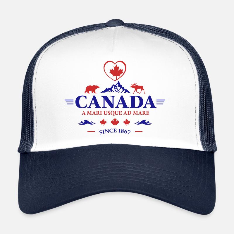 Kanada Vancouver Montreal Toronto Maple Leaf Bären - Trucker Cap - Weiß/Navy