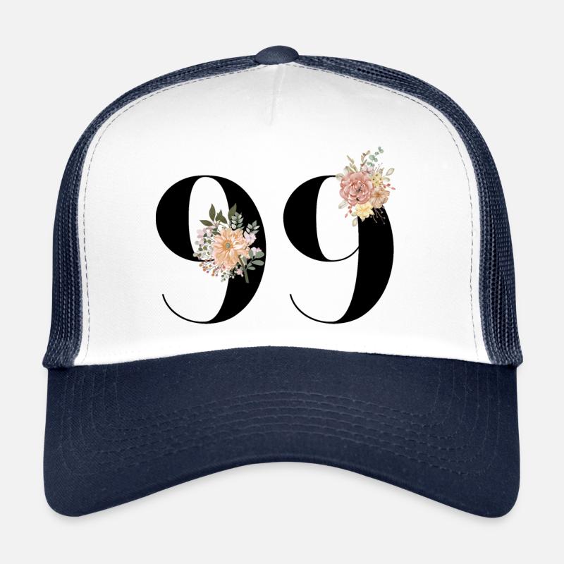 99e anniversaire fleuris (Cadeau de 99 ans) Casquette trucker 