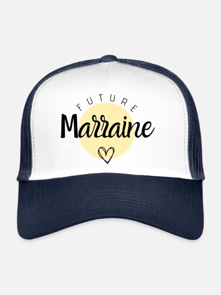 Future marraine - Casquette trucker  - blanc/marine - Devant