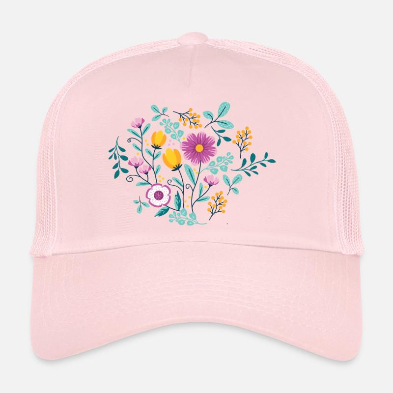 FLEURS Jaunes et Violettes Casquette trucker 
