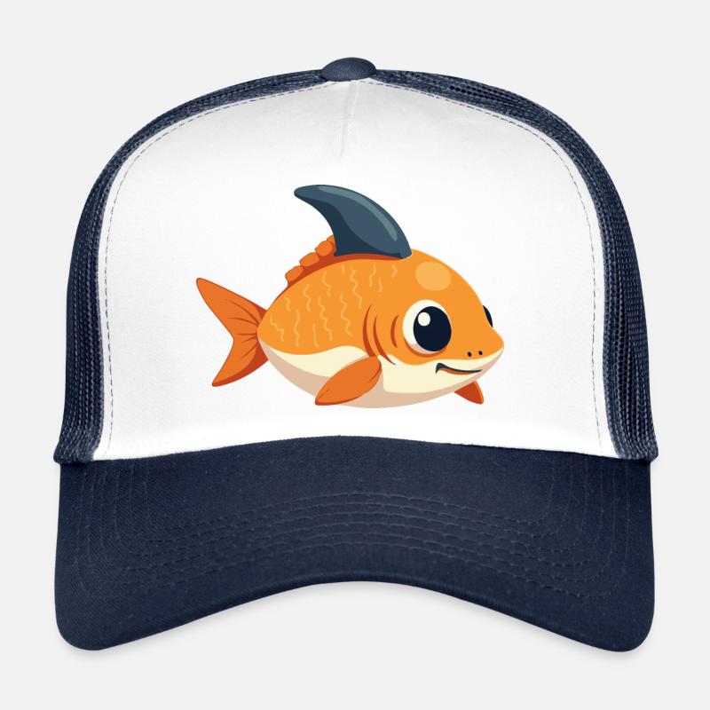 Goldfisch mit Haiflosse – Trau Dich anders zu sein Trucker Cap
