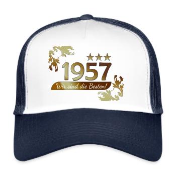 1957 - wir sind die Besten - Trucker Cap - Weiß/Navy - Vorne