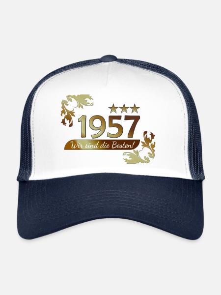 1957 - wir sind die Besten - Trucker Cap - Weiß/Navy - Vorne