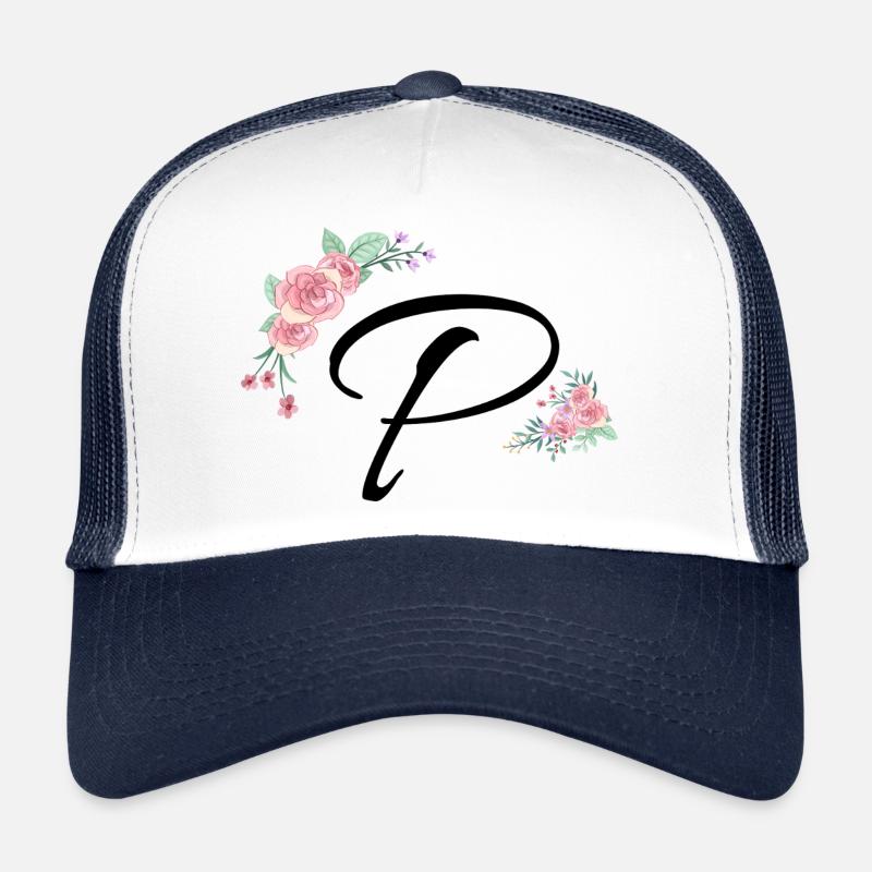Lettre p fleurs Casquette trucker 