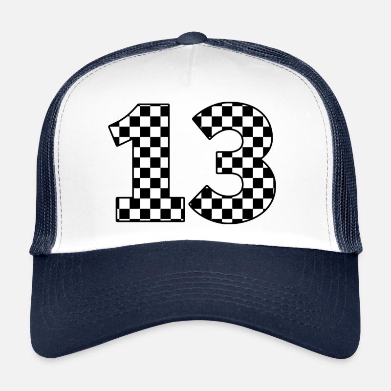Numéro 13 à carreaux Casquette trucker 