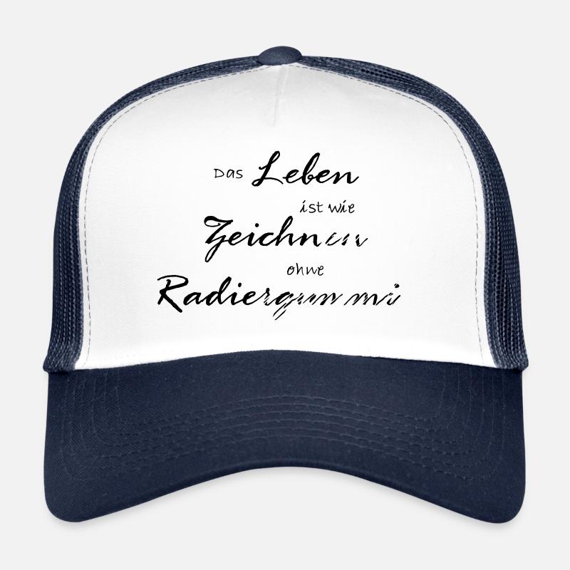 La vie dessine sans gomme - Casquette trucker  - blanc/marine