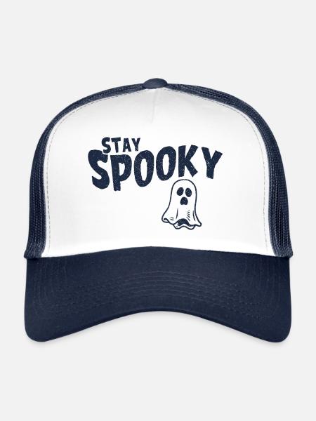 Stay Spooky Halloween Ghost - Trucker Cap - white/navy - Front