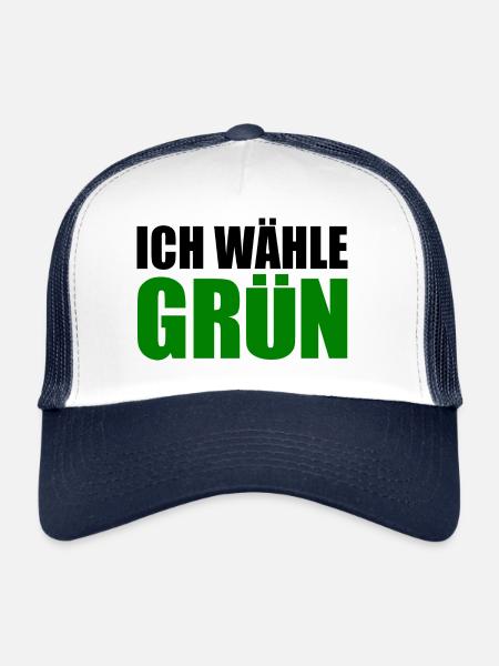 je choisis le vert - Casquette trucker  - blanc/marine - Devant