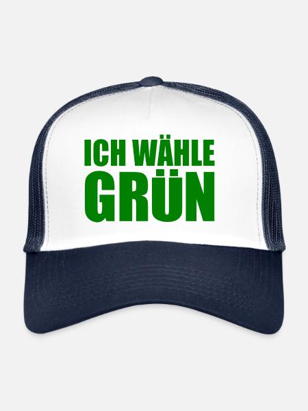 je choisis le vert - Casquette trucker  - blanc/marine - Devant