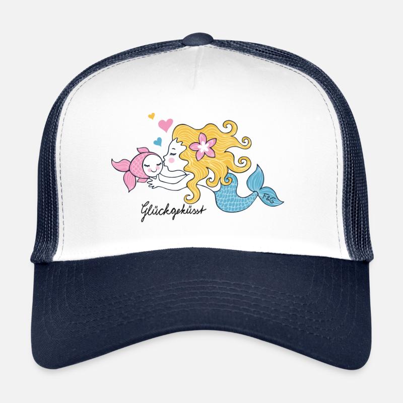 Lucky Kissed - Trucker Cap - white/navy