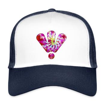 Drei Ausrufezeichen Lila - Trucker Cap - Weiß/Navy - Vorne