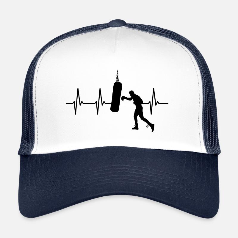 Battement de coeur Boxer Sac de boxe Boxe Heartbeat Pulse Casquette trucker 