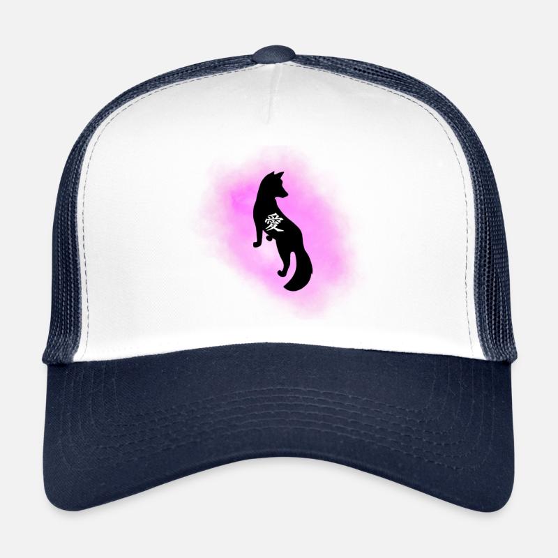 Liebe Japanisch - Fuchs - Trucker Cap - Weiß/Navy