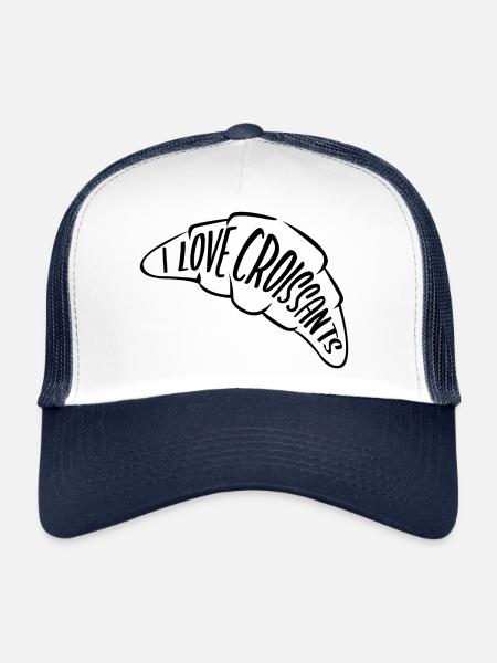 J'adore les croissants - Casquette trucker  - blanc/marine - Devant