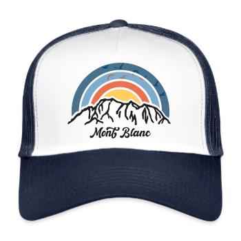 Mont Blanc Mountain Freancreich Italy Hiking TMB - Trucker Cap - white/navy - Front