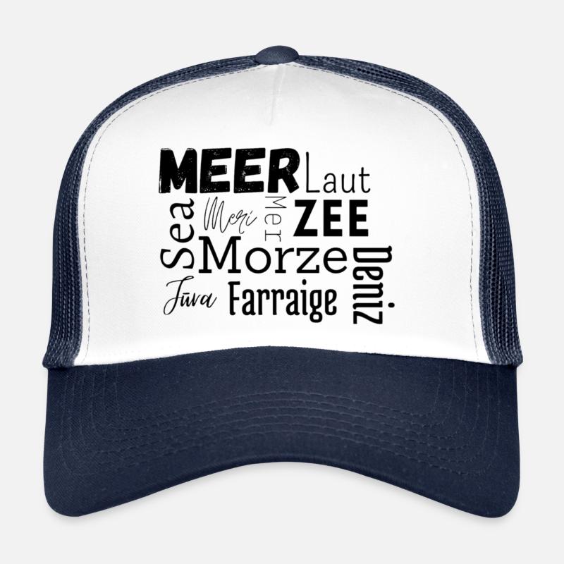 Meer in verschiedenen Sprachen - Trucker Cap - Weiß/Navy