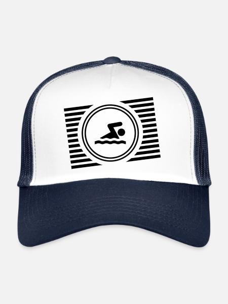 Swimming Water Sports Float Gift - Trucker Cap - white/navy - Front
