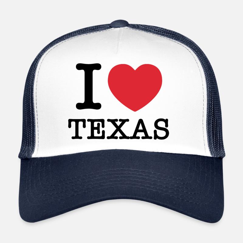 Ich liebe Texas | I Herz Texas | Texas - Trucker Cap - Weiß/Navy