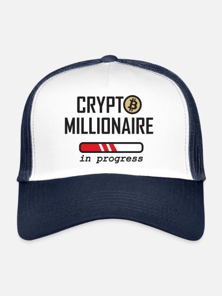Krypto Millionär in Bearbeitung - Trucker Cap - Weiß/Navy - Vorne