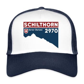 Schilthorn Wanderung Ski Berner Oberland Schweiz - Trucker Cap - Weiß/Navy - Vorne