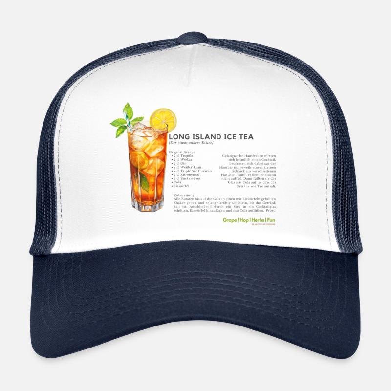 Long Island Ice Tea Design mit Rezept Trucker Cap