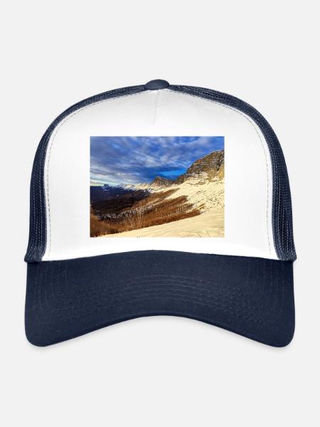 Lever de soleil Vercors - Casquette trucker  - blanc/marine - Devant