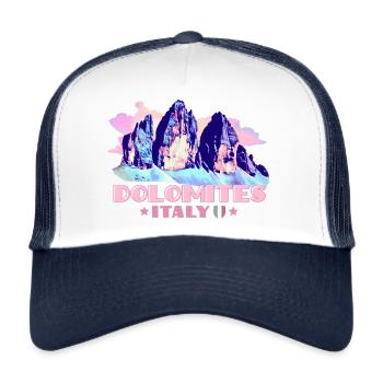 Dolomites Dolomiten Andenken Wandern Drei Zinnen - Trucker Cap - Weiß/Navy - Vorne