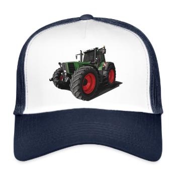 Classic Tractor // Bulldog // Illustration - Trucker Cap - Weiß/Navy - Vorne