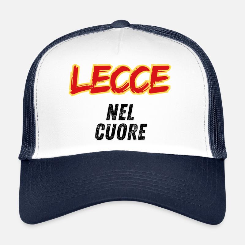 Lecce Jaune Rouge dans le Cœur Casquette trucker 