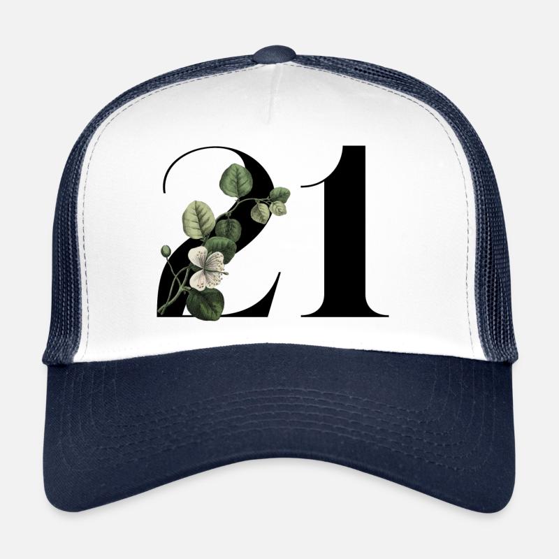 Nummer 21 Blumengrün -21. Blumengeburtstag Trucker Cap