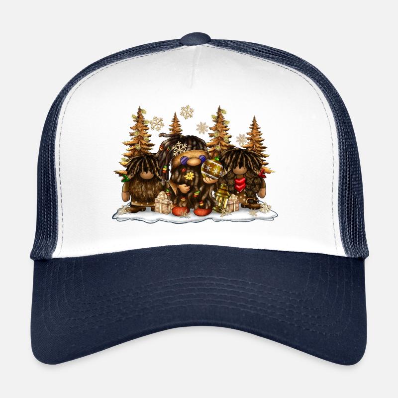 Afro Gnome Weihnachten Trucker Cap