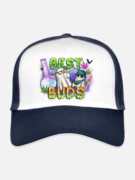 Die besten Knospen - Trucker Cap - Weiß/Navy - Vorne