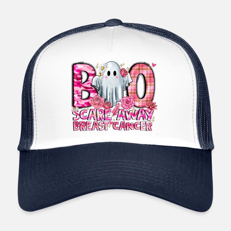 Boo Scare Away Cancer du sein Casquette trucker 