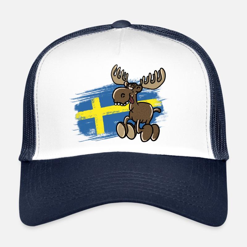 Suède - Orignal - Drapeau Casquette trucker 