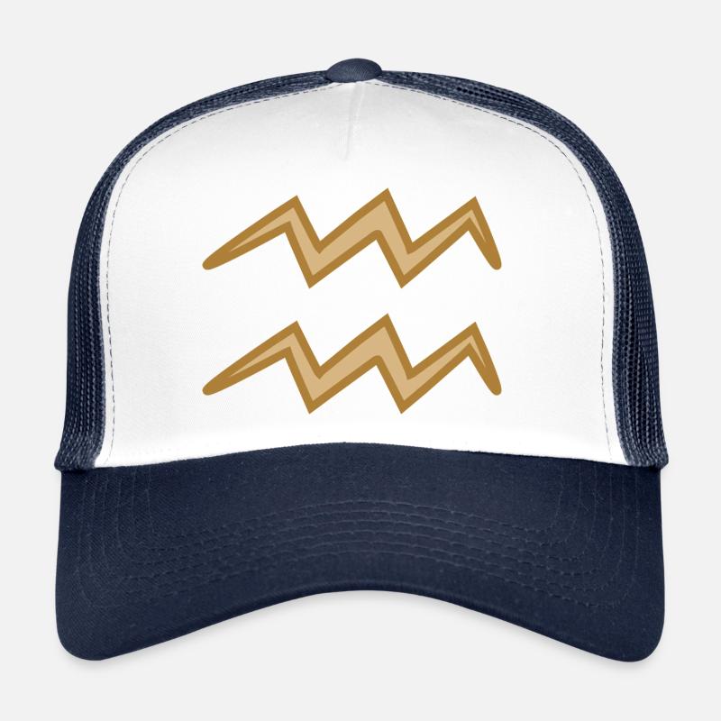 Wassermann Sternzeichen Symbol Zweifarbig Golden Trucker Cap