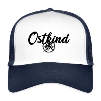 Ostkind DDR Ossi Kind des Ostens - Trucker Cap - Weiß/Navy - Vorne
