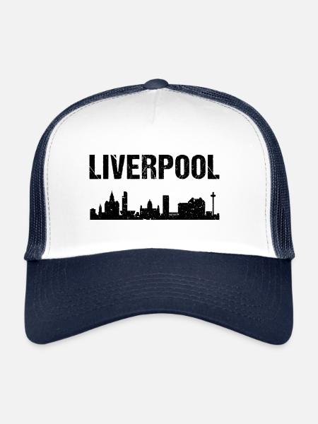 Liverpool Skyline Angleterre Liverpool - Casquette trucker  - blanc/marine - Devant