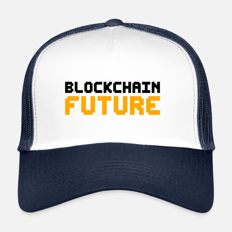 Blockchain Pixel Cryptocurrency Bitcoin Trucker Cap