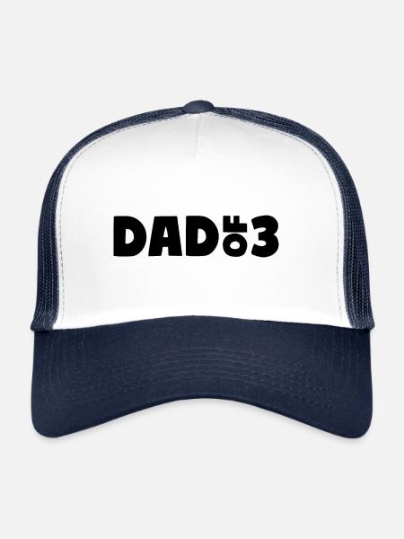 Dad of 3 - Trucker Cap - white/navy - Front