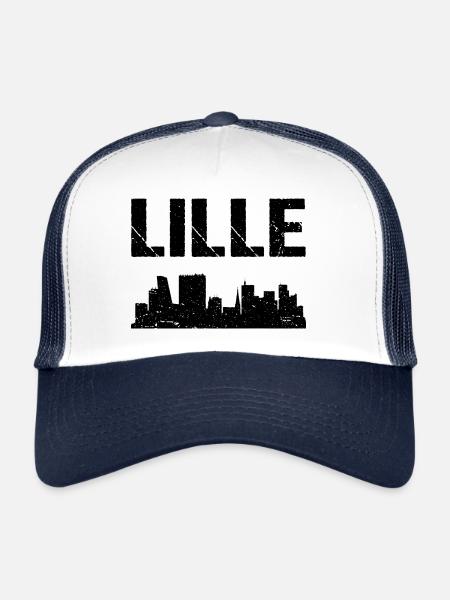 Lille Skyline France City of Lille - Trucker Cap - white/navy - Front